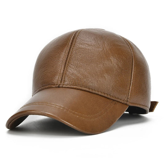 High Quality Genuine Cowhide Leather Cap