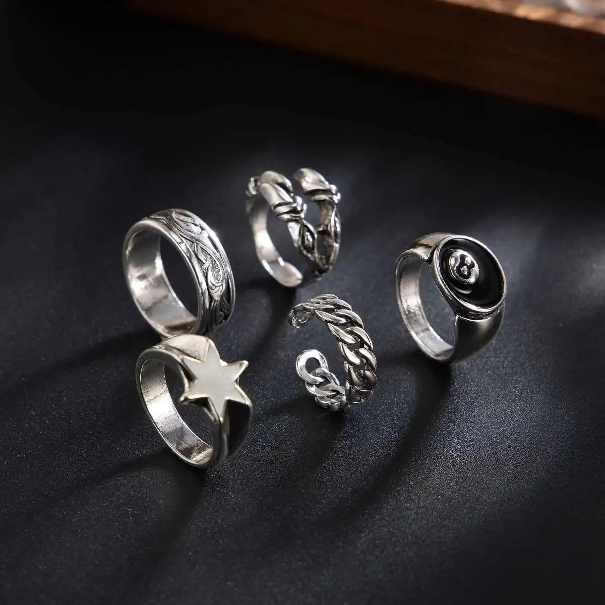 6Pcs Ring Set Punk Geometric