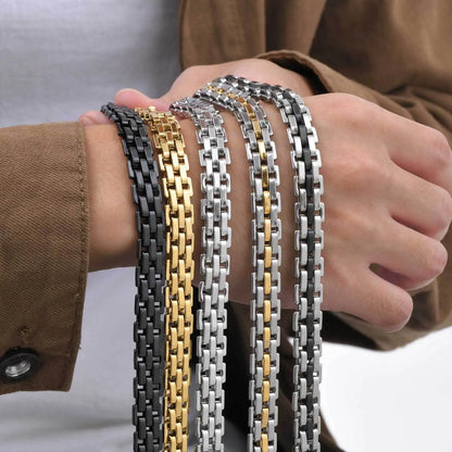 Stylish Strap Chain Bracelets Waterproof Stainless Steel