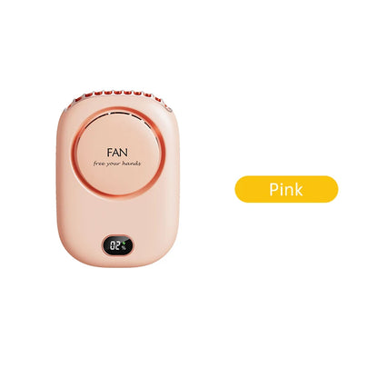 Portable Hanging Neck Fan Mini Adjustable USB Rechargeable