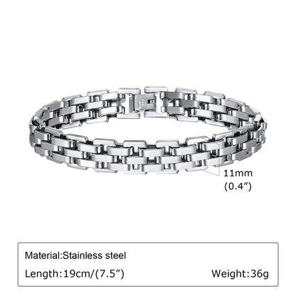 Stylish Strap Chain Bracelets Waterproof Stainless Steel