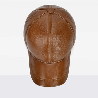 High Quality Genuine Cowhide Leather Cap