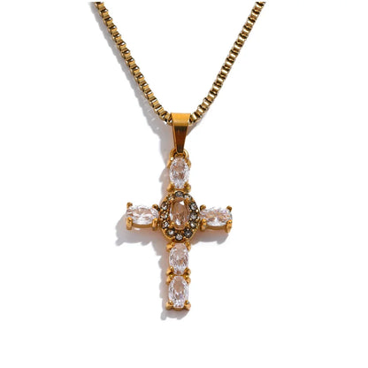 Colorful Bling Cubic Zirconia Cross Pendant