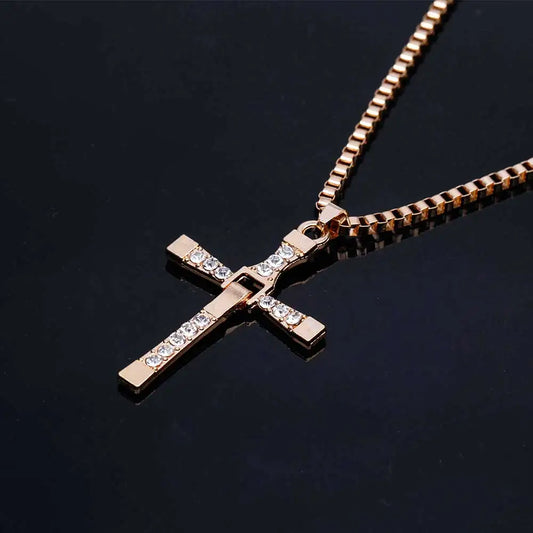 Crystal Jesus Cross Pendant Necklace