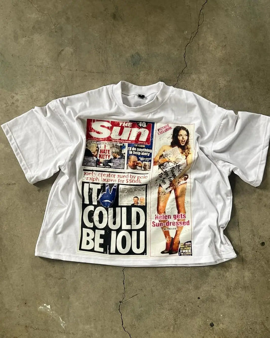American Graphic t shirts y2k Oversized
