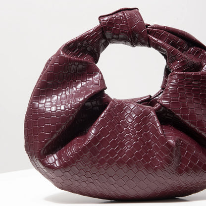 Retro Cloud  Leather Woven Pattern Handbag