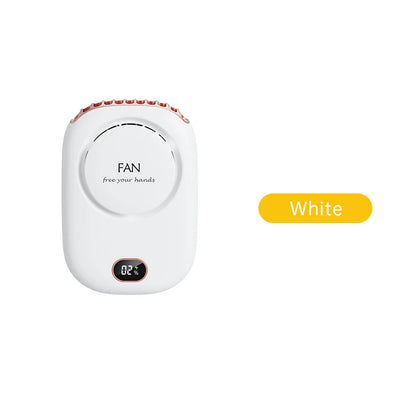 Portable Hanging Neck Fan Mini Adjustable USB Rechargeable