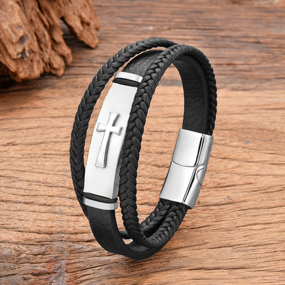 Plated Cross Stainless Steel Bracelet