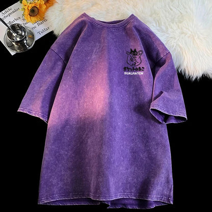 Cartoon T-Shirts Vintage Summer Harajuku Kawaii Cat