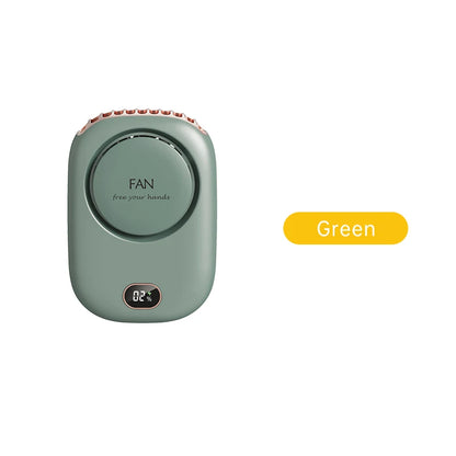 Portable Hanging Neck Fan Mini Adjustable USB Rechargeable