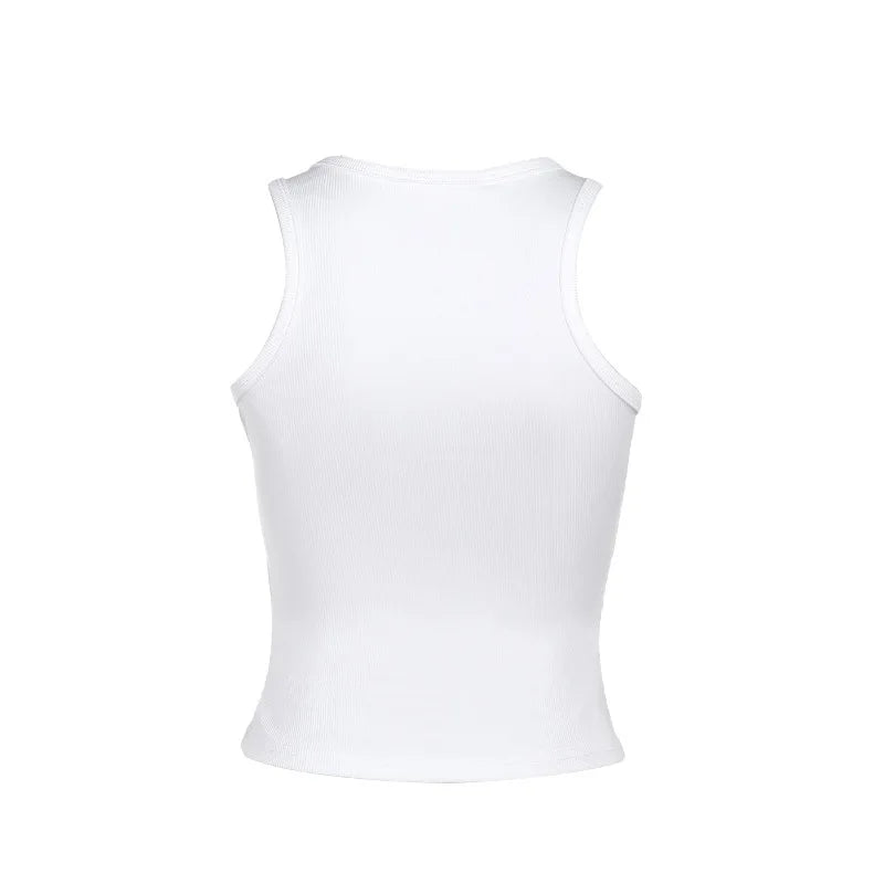 Tank Top OK Gesture Wrinkles Rib Knitted