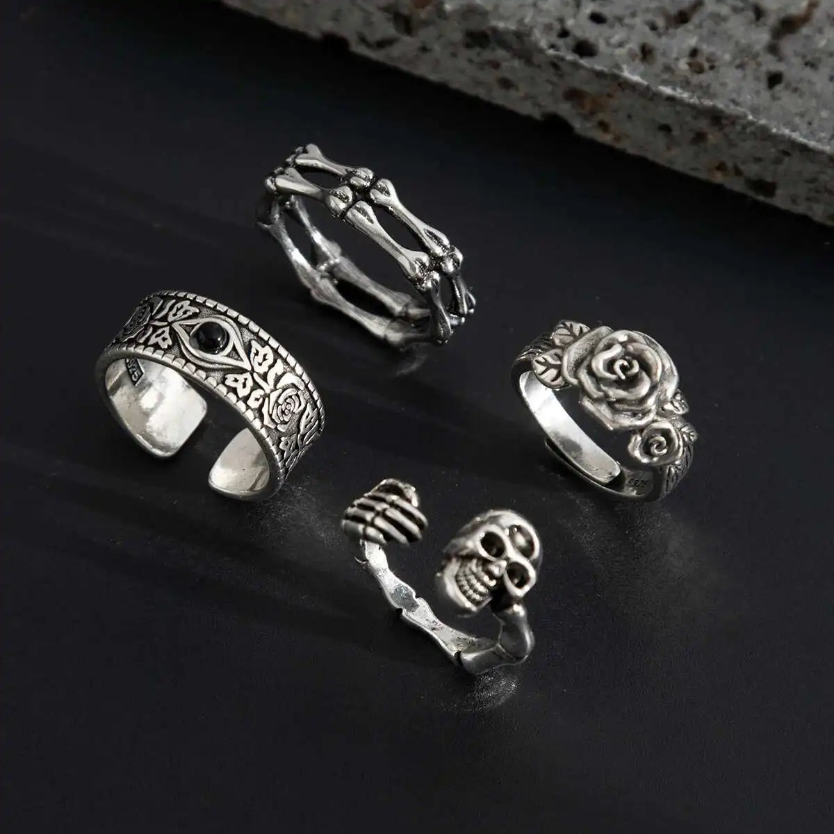 6Pcs Ring Set Punk Geometric