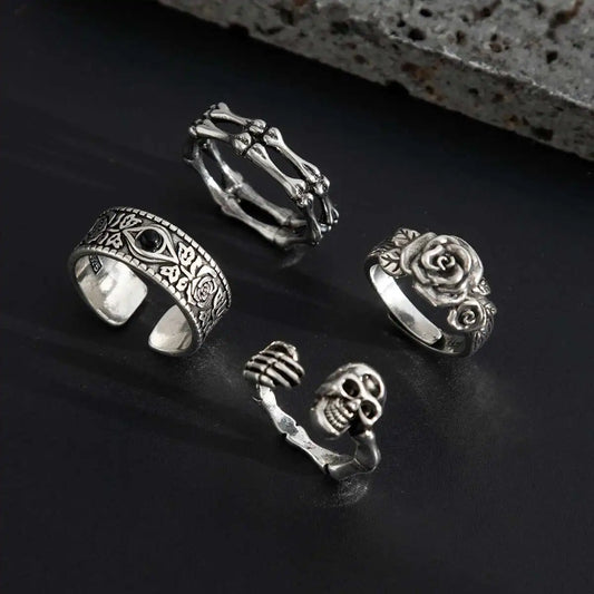6Pcs Ring Set Punk Geometric