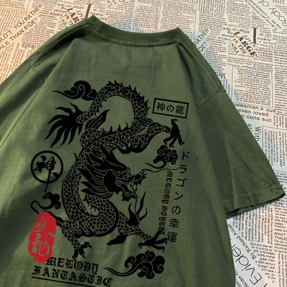 Harajuku Dragon Summer Cotton T Shirts