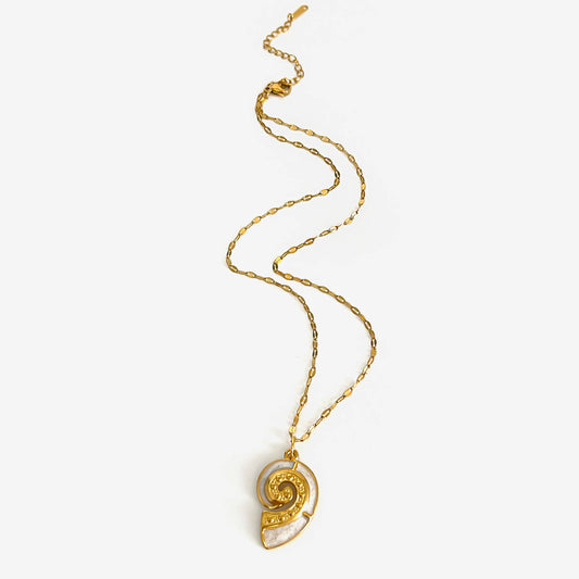Elegant Fashion White Enamel Conch Gold