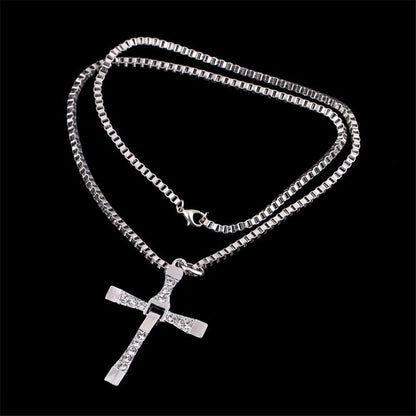 Crystal Jesus Cross Pendant Necklace