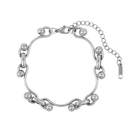 Stainless Steel Wave Ball Chain Necklacen Punk