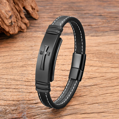 Plated Cross Stainless Steel Bracelet