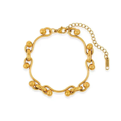 Stainless Steel Wave Ball Chain Necklacen Punk