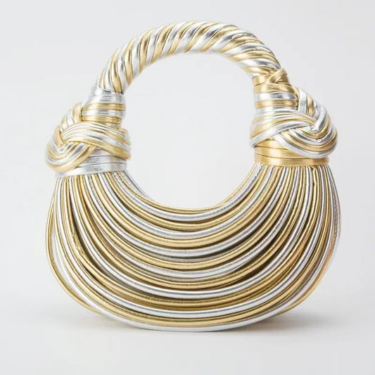 Gold Luxury Designer Bag Brand Handwoven