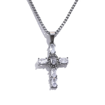 Colorful Bling Cubic Zirconia Cross Pendant