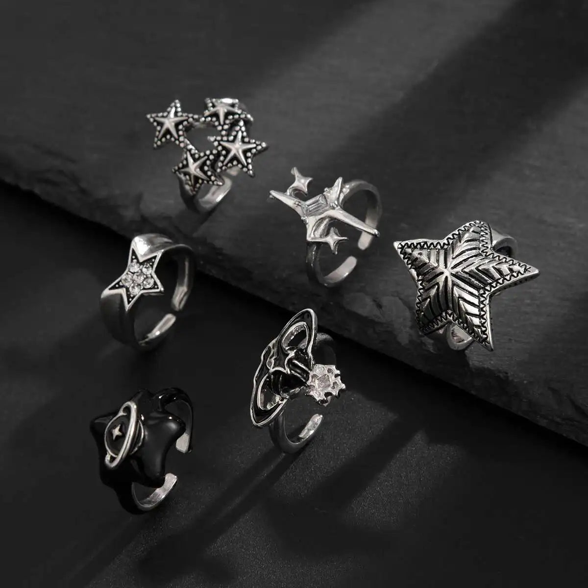 6Pcs Ring Set Punk Geometric
